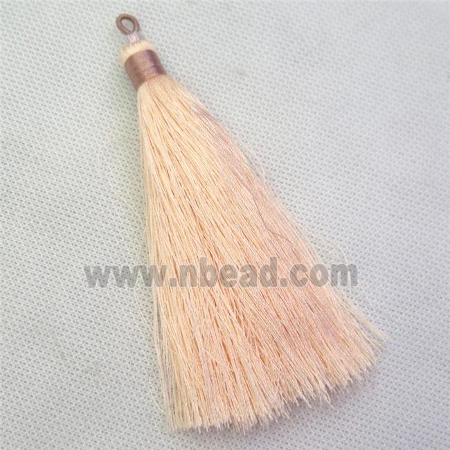 peach nylon wire tassel pendants, silken, A grade