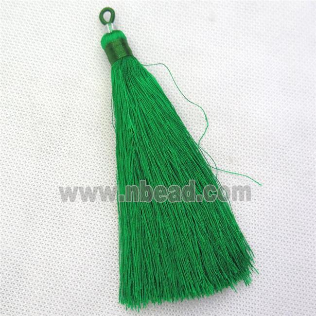 green nylon wire tassel pendants, silken, A grade