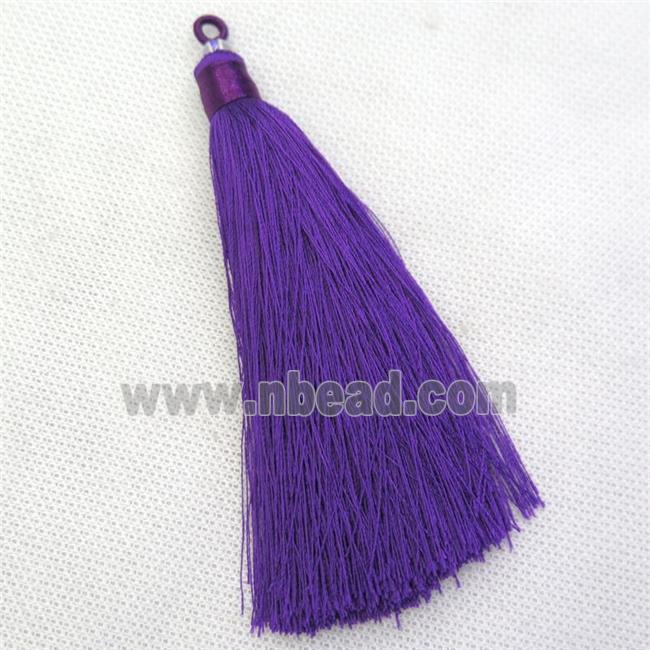 purple nylon wire tassel pendants, silken, A grade
