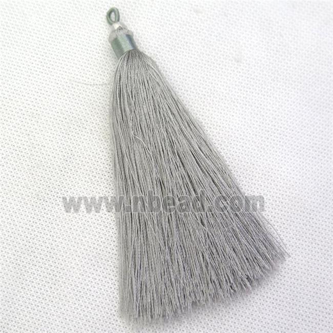 gray nylon wire tassel pendants, silken, A grade
