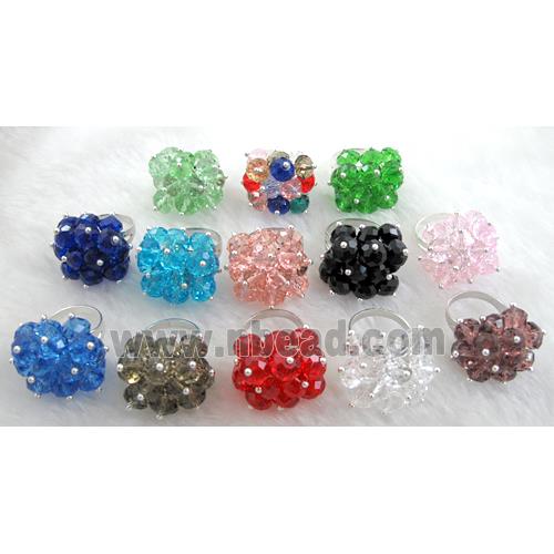 handcraft Crystal glass ring, Mix color