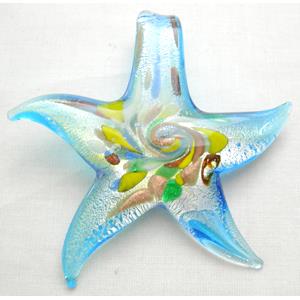 Mix Handmade Foil Glass starfish pendant