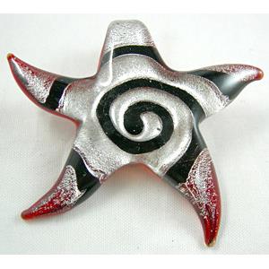 Mix Handmade Foil Glass Swirl starfish pendant