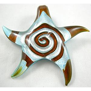 Mix Handmade Foil Glass Swirl starfish pendant