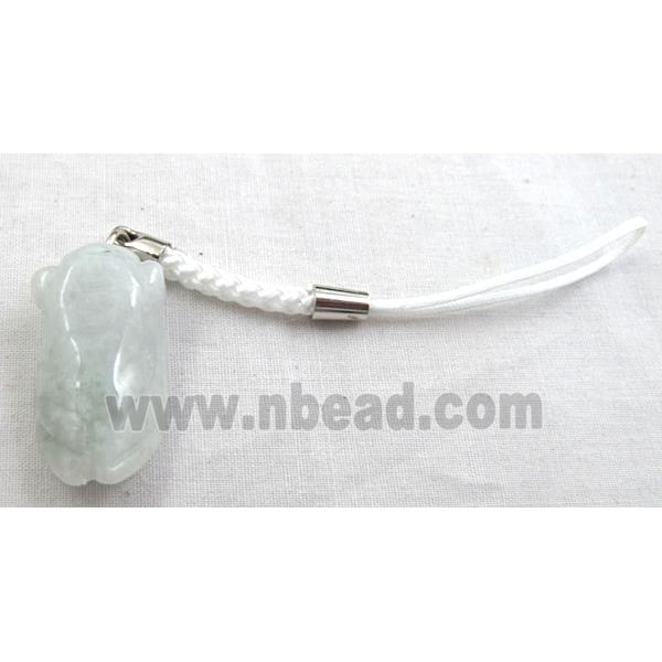 cellphone strap, String hanger with Jade