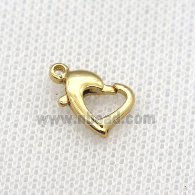 copper heart Lobster Clasp, gold plated