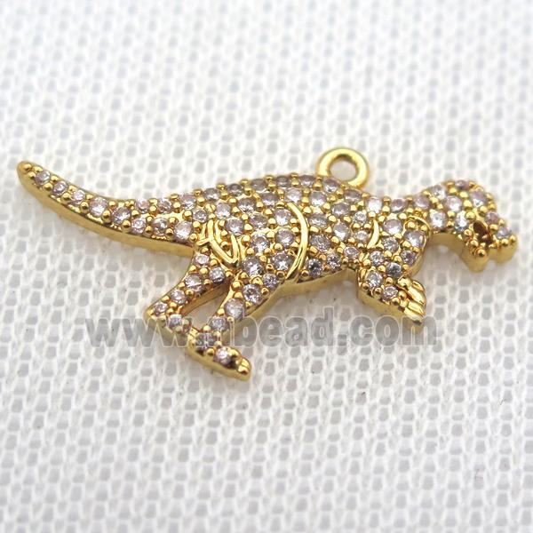 copper dragon pendants paved zircon, gold plated