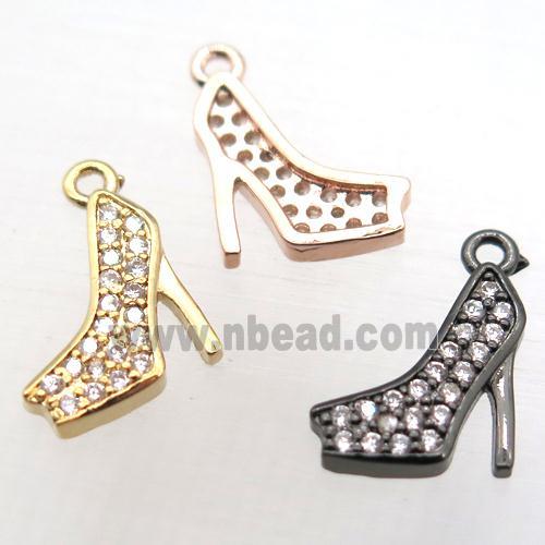copper pendant pave zircon, high-heel shoes, mix color