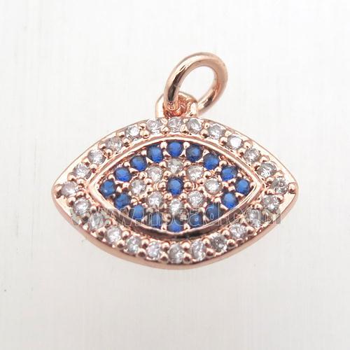 copper eye pendant pave zircon, rose gold