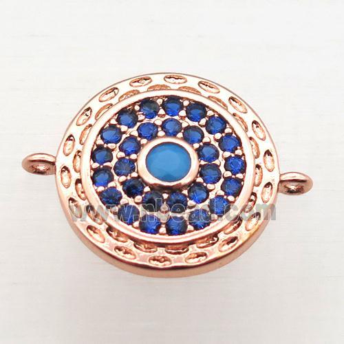 copper circle pendant pave zircon, rose gold
