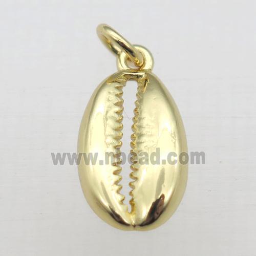 copper shell pendant, gold plated