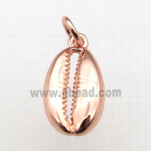 copper shell pendant, rose gold