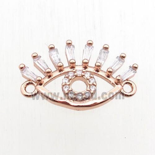 copper eye connector paved zircon, rose gold