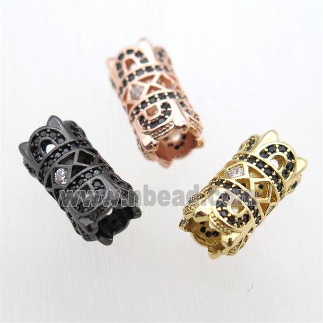 copper tube beads paved zircon, mix color
