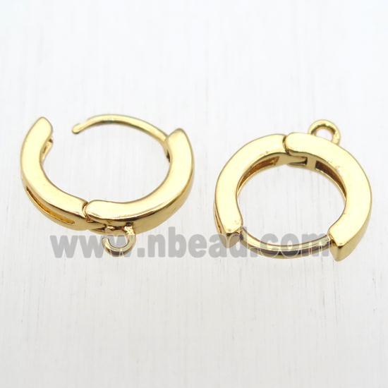copper Latchback Earrings hoop with loop, unfaded gold plated