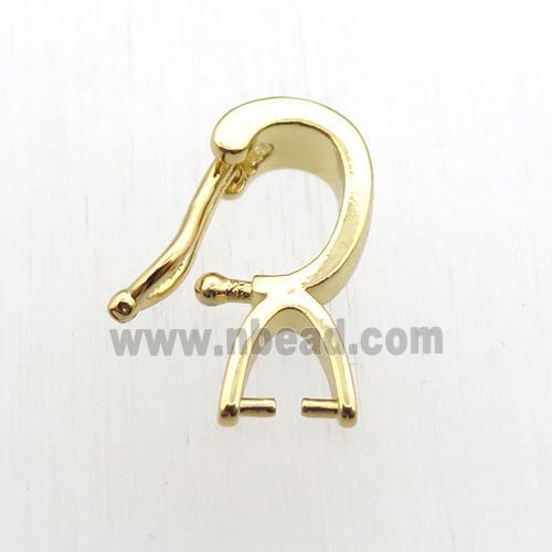 copper hanger bail, gold plated