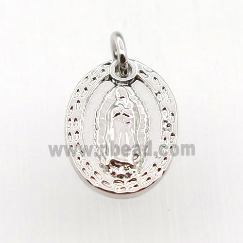 copper Jesu pendant, platinum plated