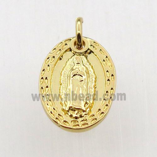 copper Jesu pendant, gold plated