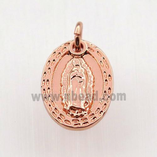 copper Jesu pendant, rose gold