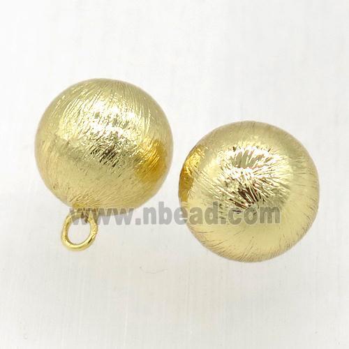 brushed copper round ball pendant, gold plated