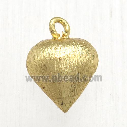 brushed copper teardrop pendant, gold plated