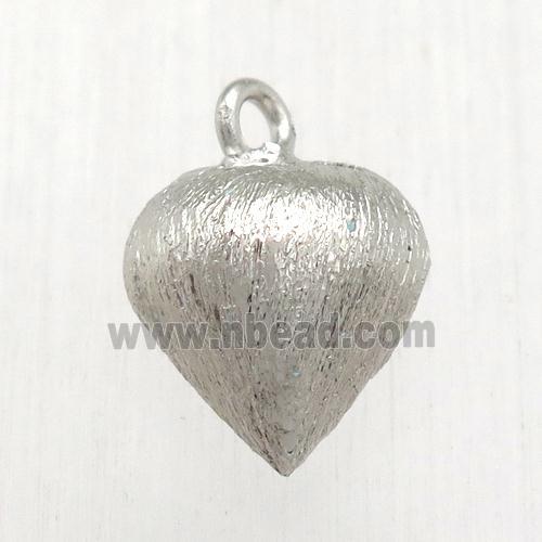 brushed copper teardrop pendant, platinum plated