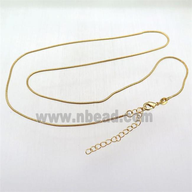 copper necklace chain, gold plated