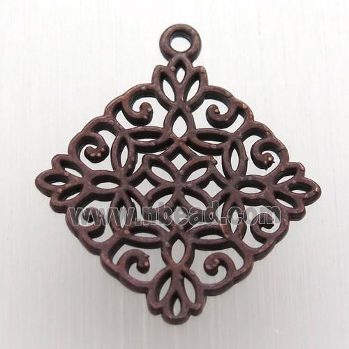 copper pendant, antique red