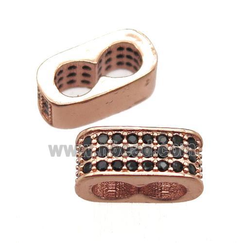 copper beads paved zircon, rose gold