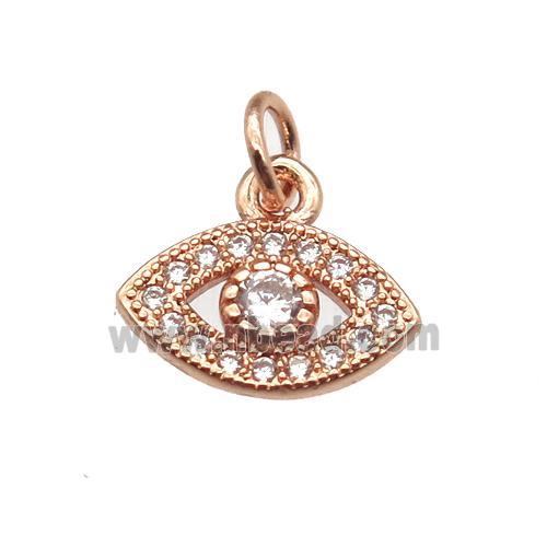 copper eye pendant paved zircon, rose gold