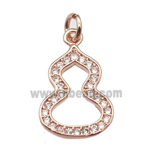 copper cucurbit pendant paved zircon, rose gold