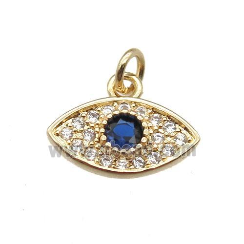 copper eye pendant paved zircon, gold plated
