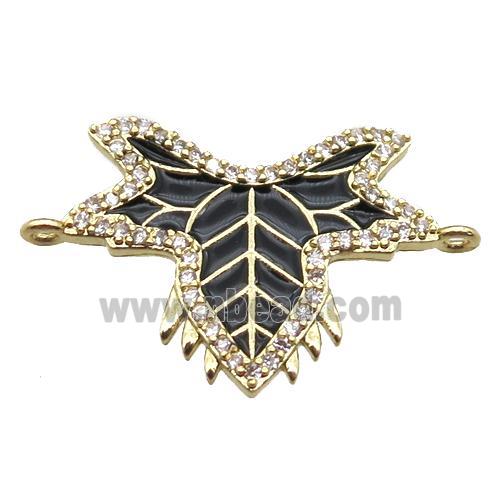 copper connector paved zircon, flying suit, gold plated