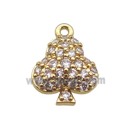 copper tree pendant paved zircon, gold plated