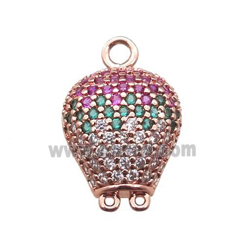 copper balloon pendant paved zircon, rose gold