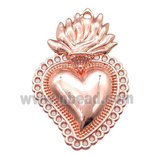 unfading copper heart pendant, rose gold