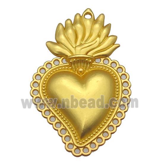 unfading copper heart pendant, duck gold plated