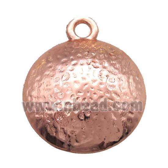 hammered copper circle pendant, rose gold