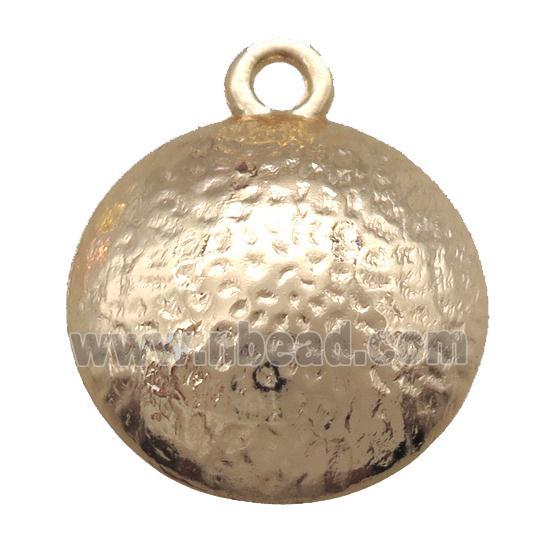 hammered copper circle pendant, lt.gold plated
