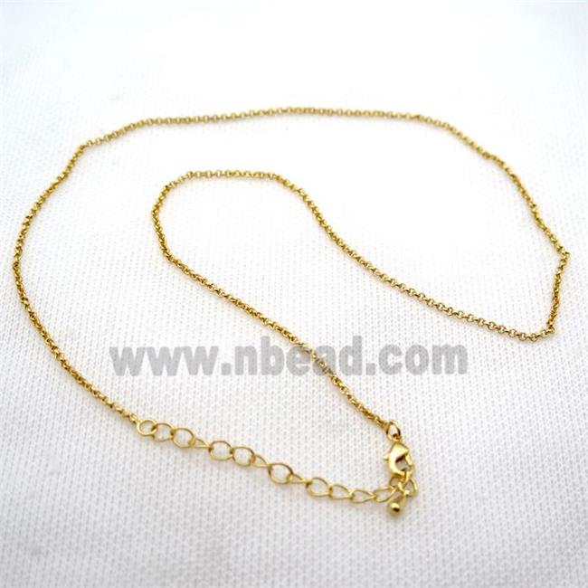 copper Necklace Chain, gold plated