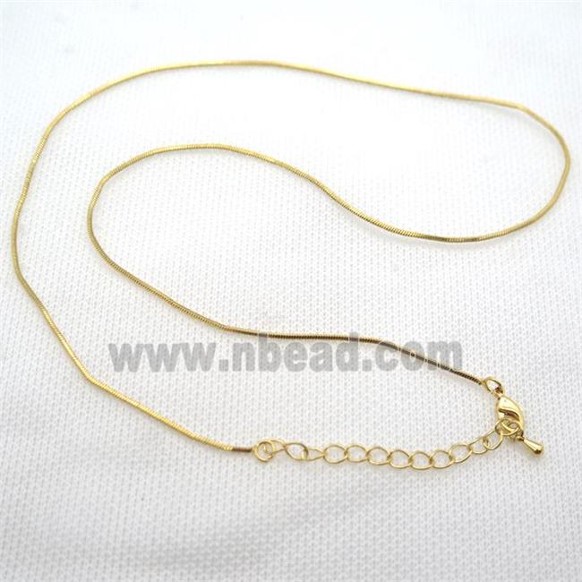 copper Necklace Chain, gold plated