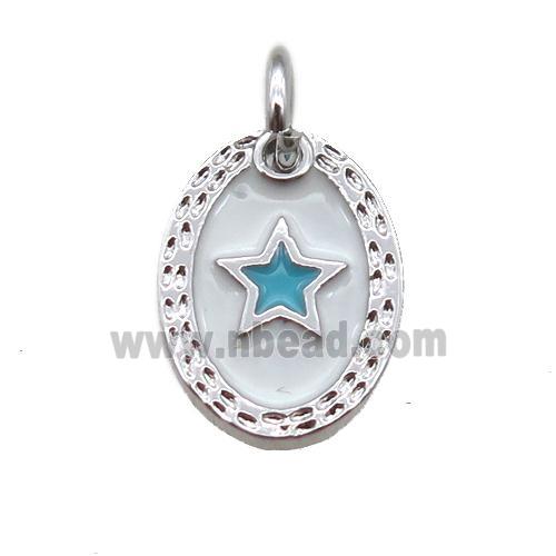 copper oval star connector, enameling, platinum plated