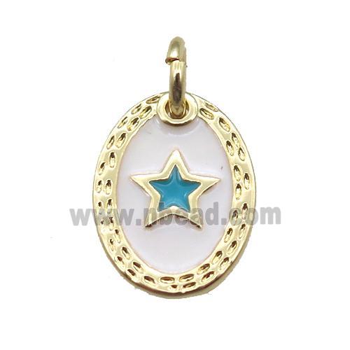 copper oval star connector, enameling, gold plated