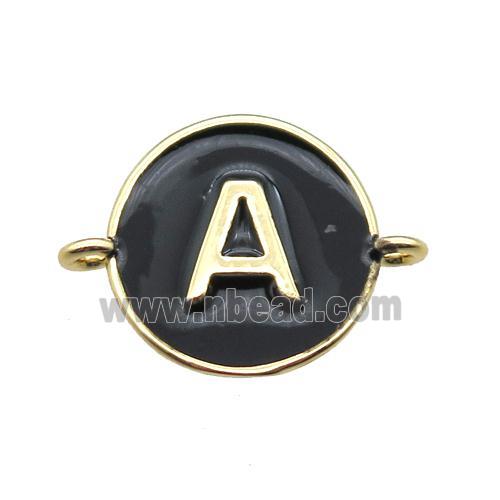 black enameling copper letter-A connector, gold plated