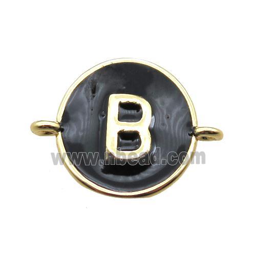 black enameling copper letter-B connector, gold plated