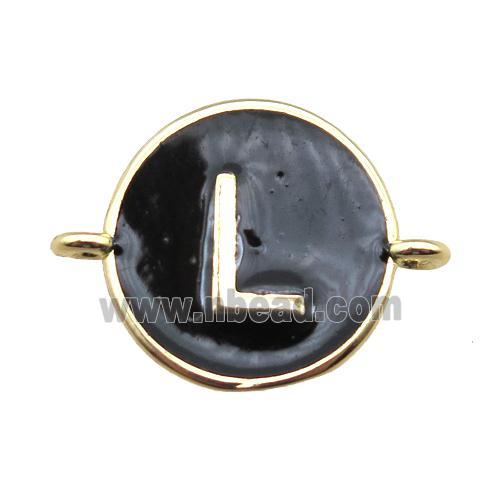 black enameling copper letter-L connector, gold plated