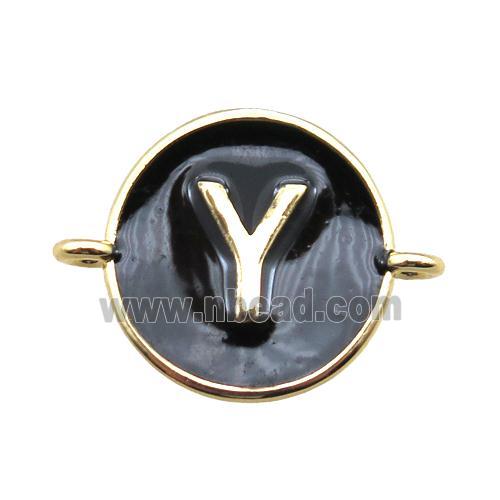 black enameling copper letter-Y connector, gold plated