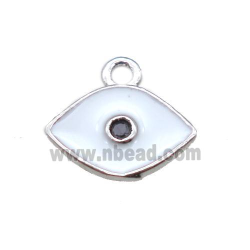 enameling copper eye pendant paved zircon, platinum plated