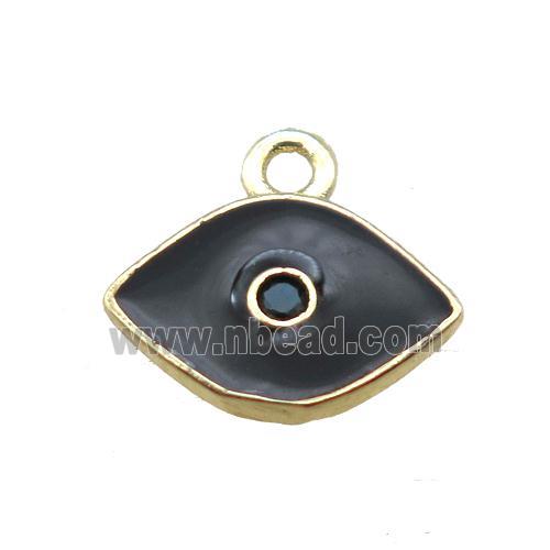 black enameling copper eye pendant paved zircon, gold plated