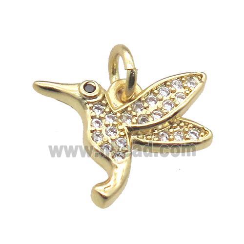 copper hummer pendant paved zircon, gold plated